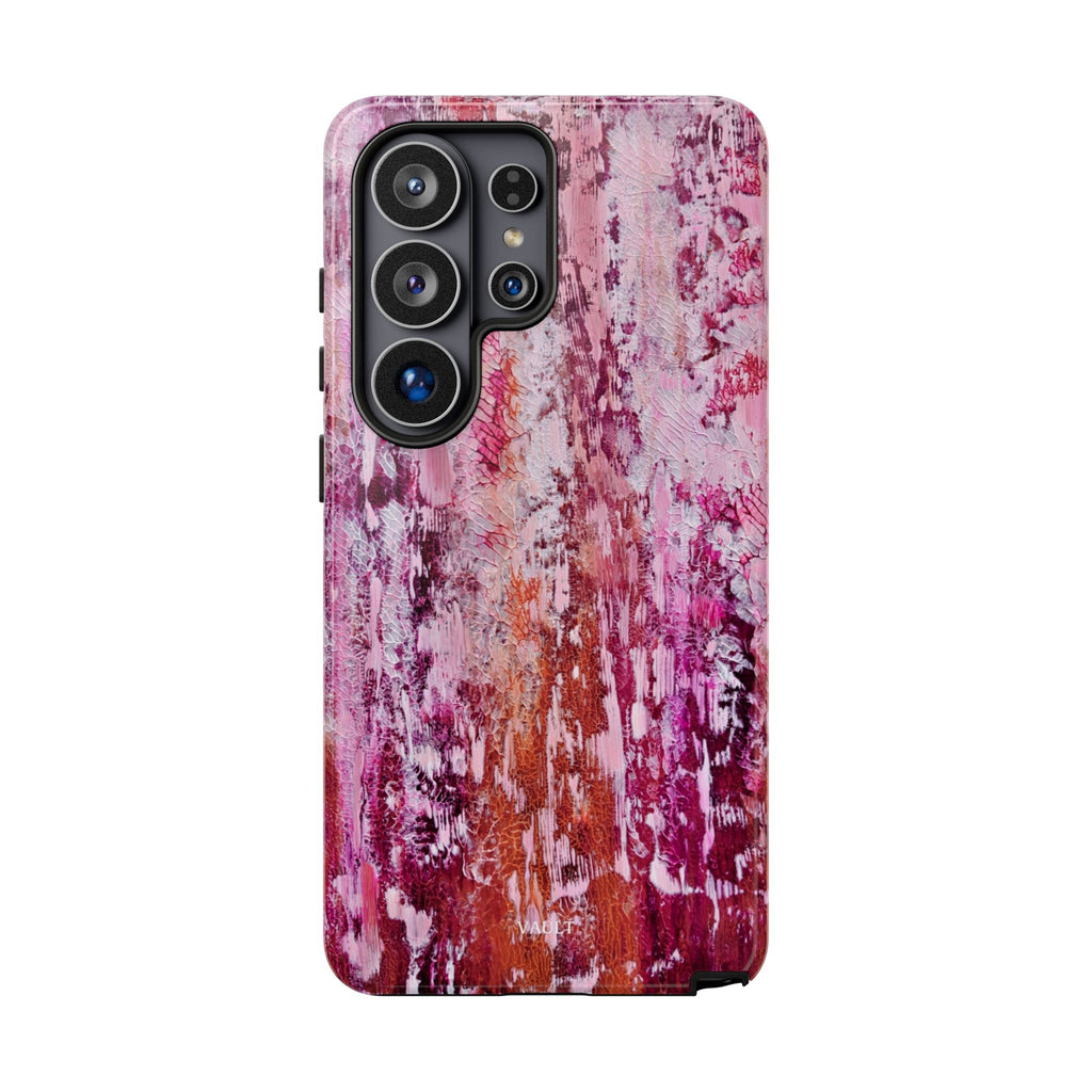 Pink Abstract Art Tough Phone Case — Protective Artistic Phone Cover