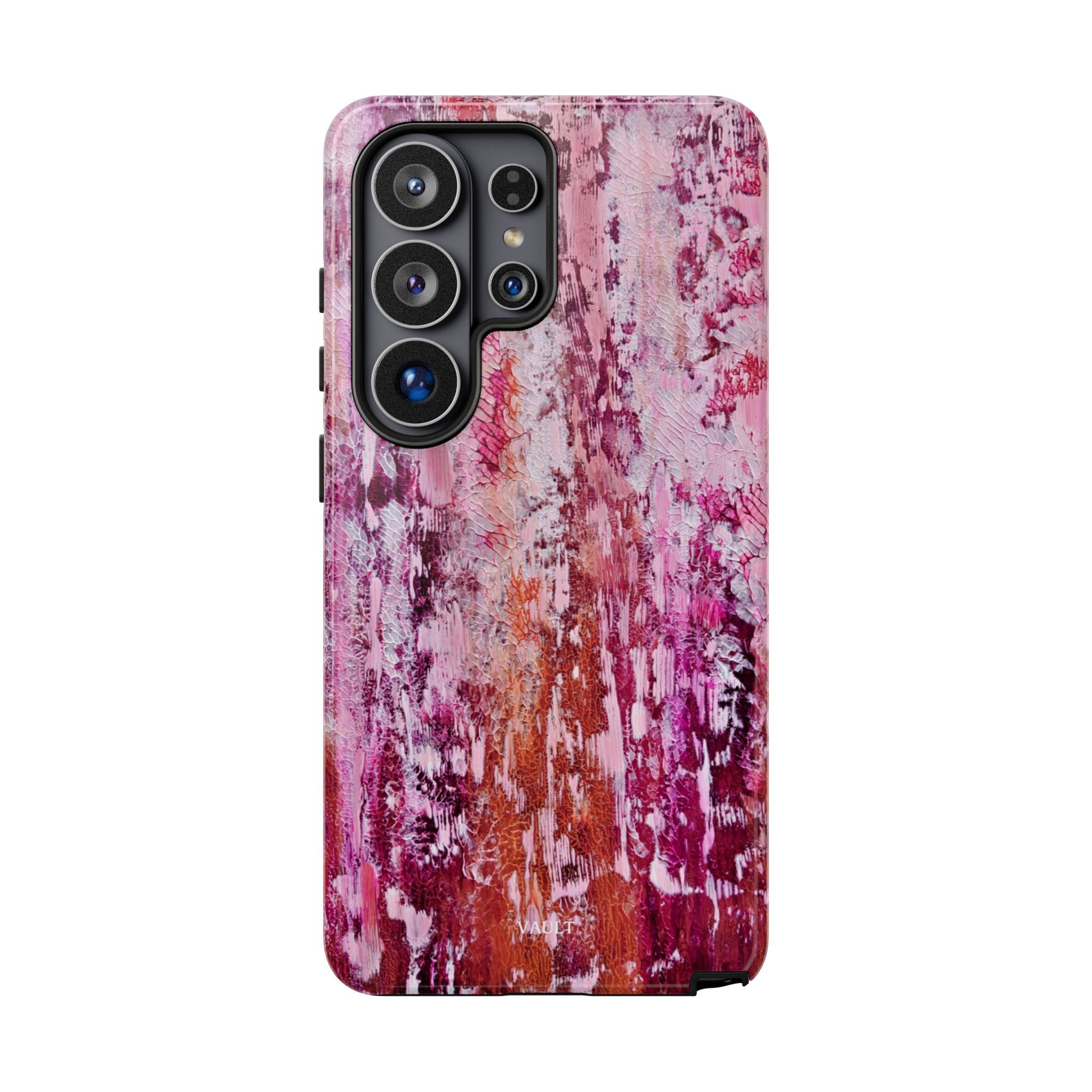 Pink Abstract Art Tough Phone Case — Protective Artistic Phone Cover