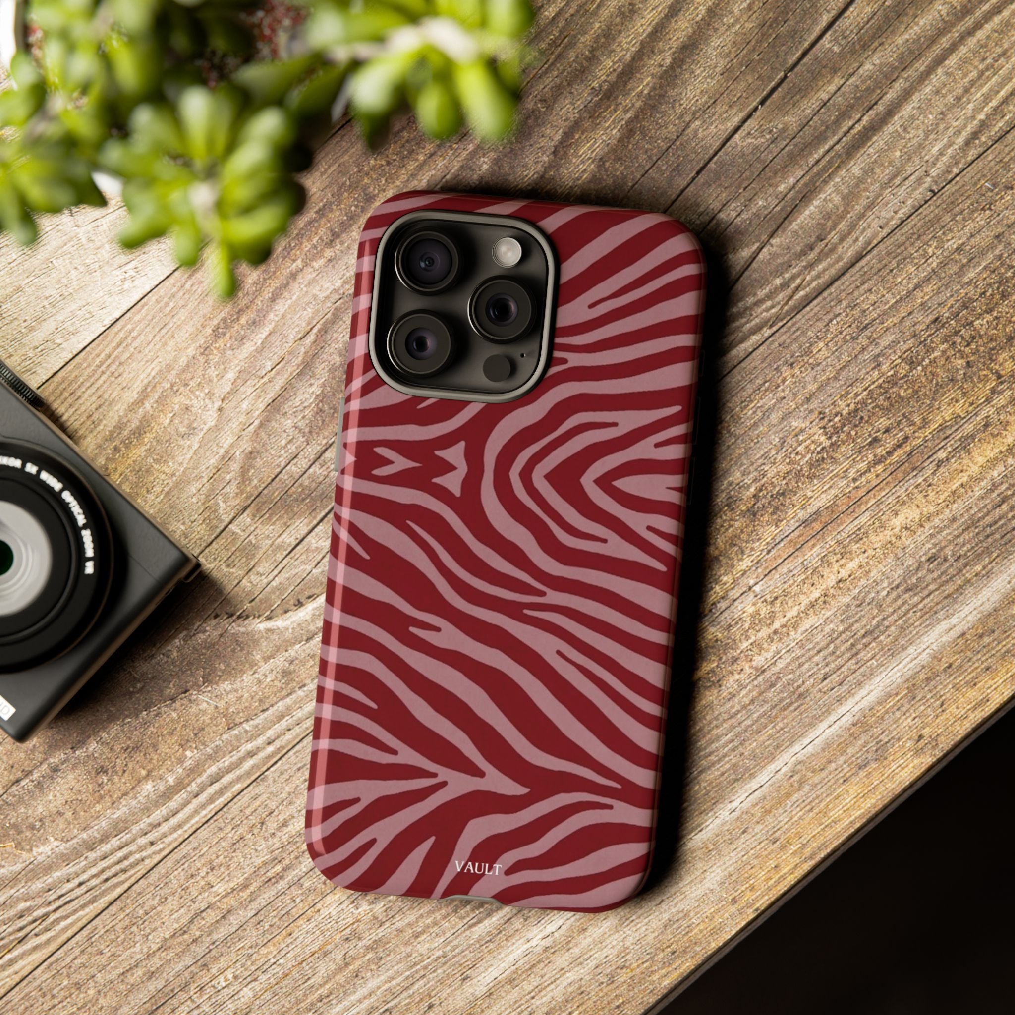 Red Zebra Print Tough Phone Case