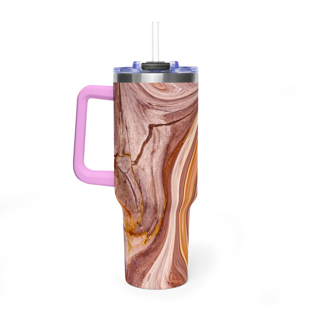 40oz Marble Swirl Thermal Tumbler - Insulated Travel Mug