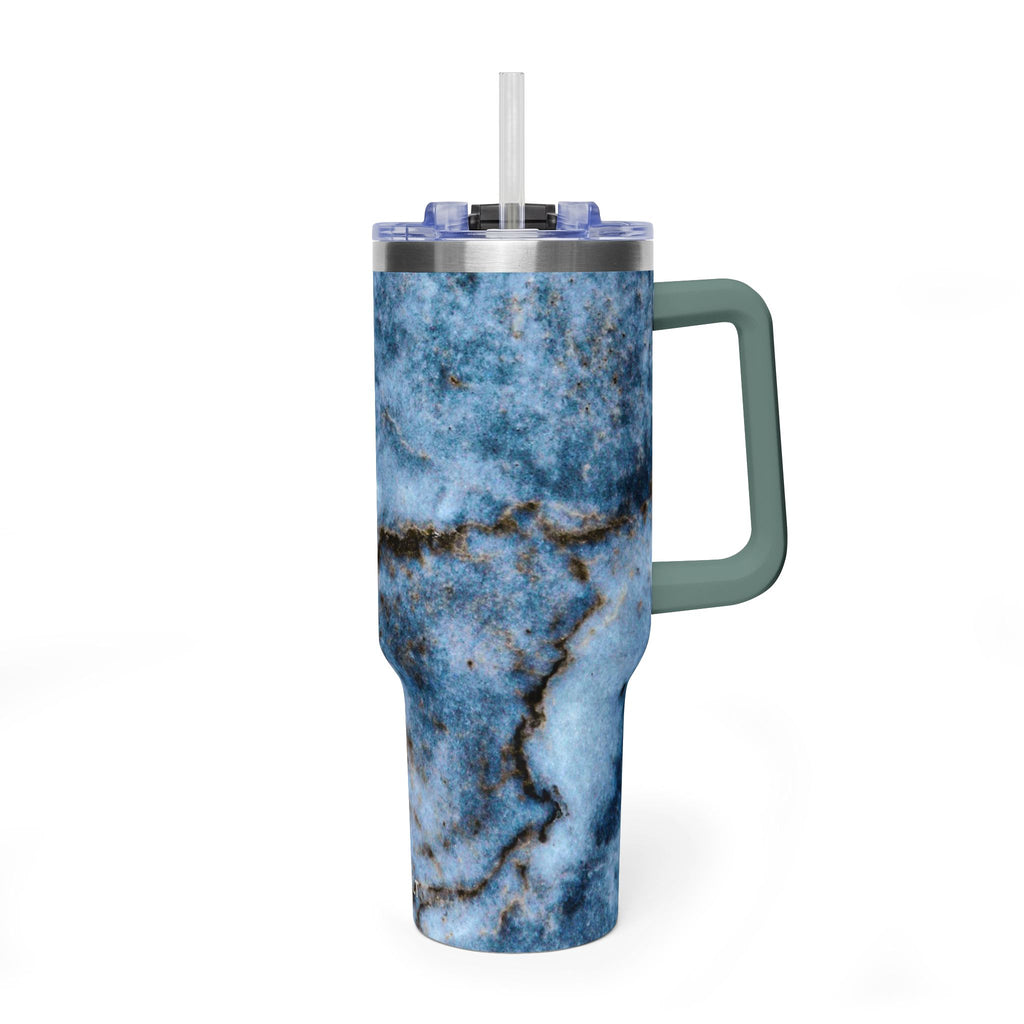 40oz Blue Marble Vacuum Tumbler