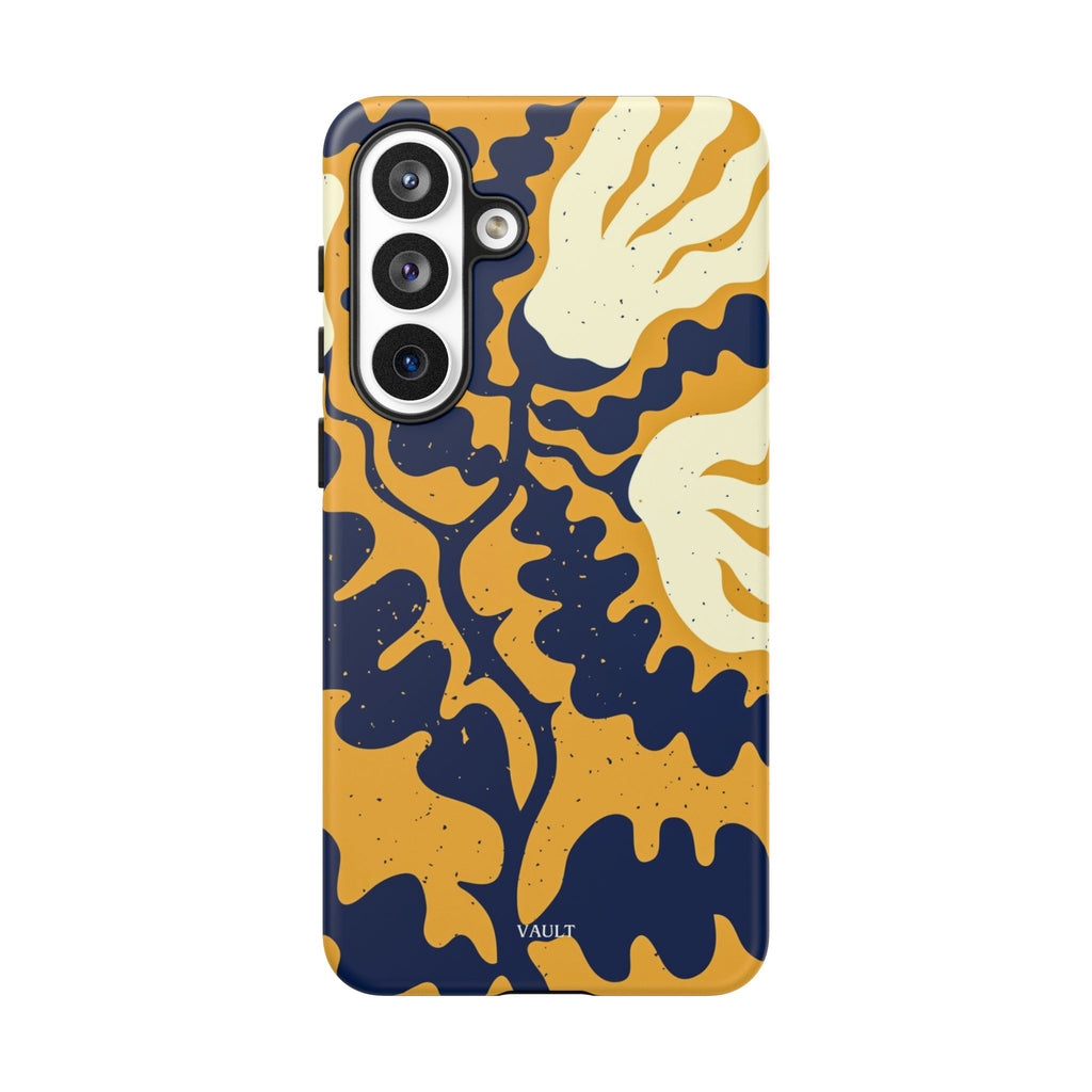 Bold Abstract Floral Phone Case (Navy & Mustard)