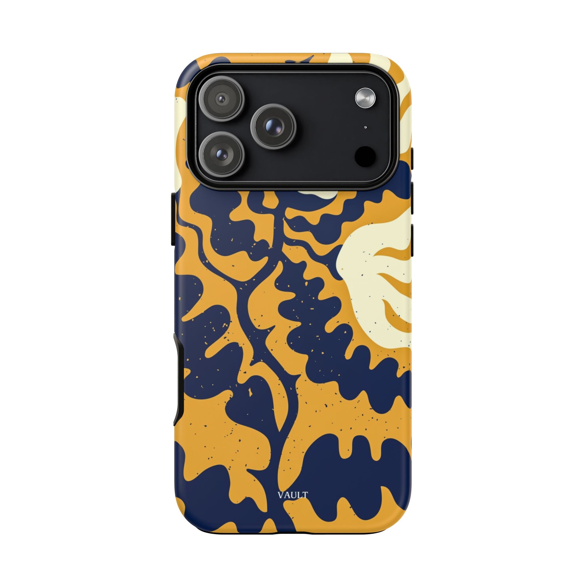 Bold Abstract Floral Phone Case (Navy & Mustard)