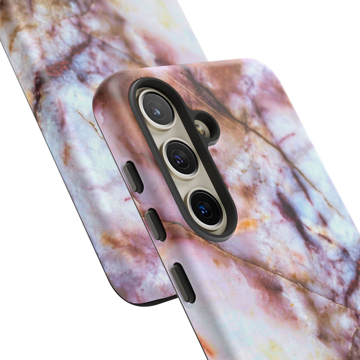 Marble Vein Tough Phone Case — Pink Quartz Protective Cover