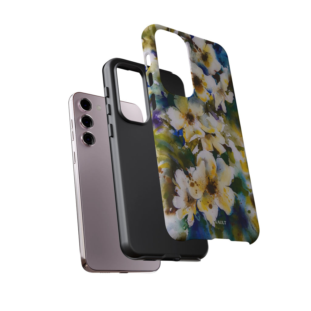 Floral Watercolor Tough Case – Yellow White Blossom Phone Cover