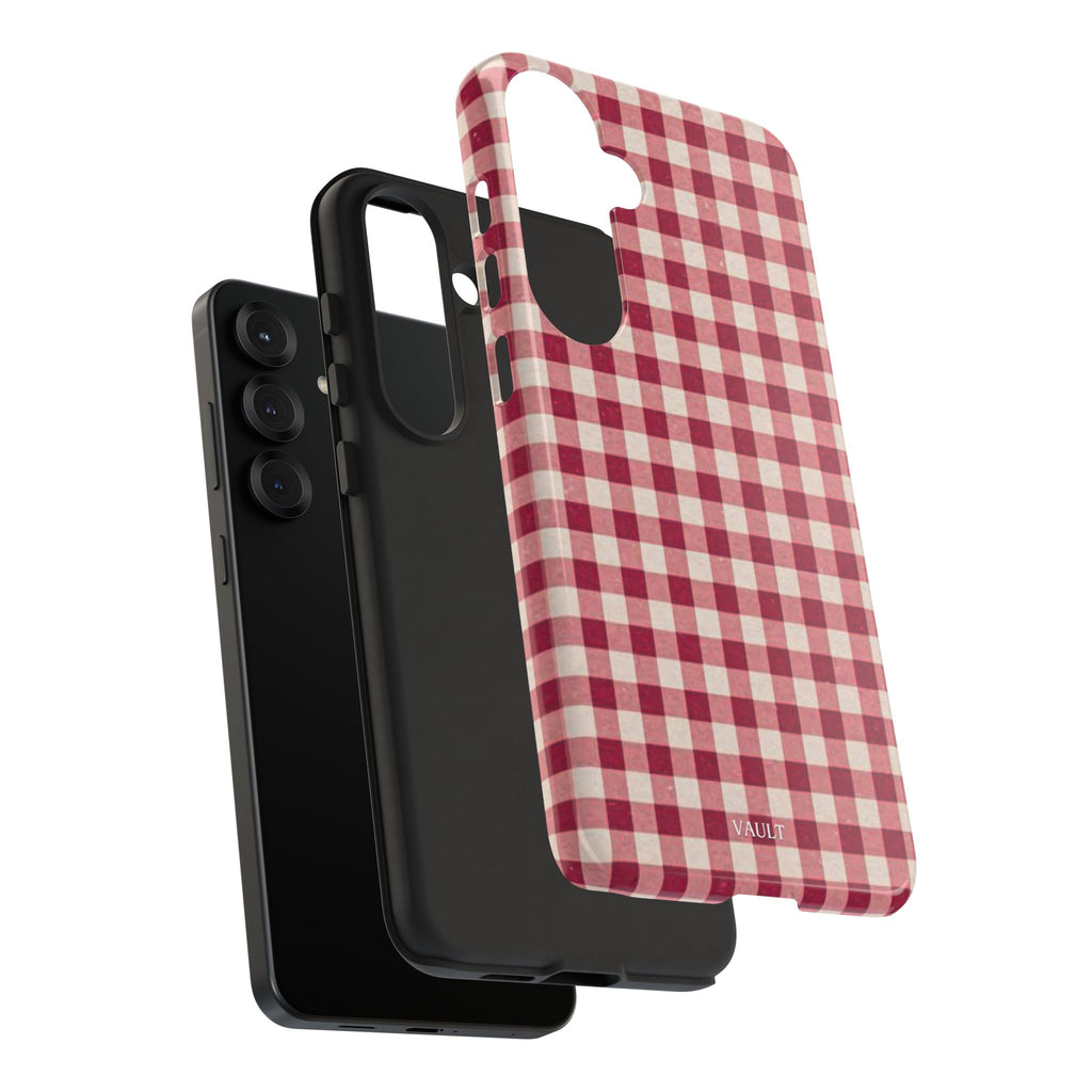 Gingham Phone Case — Red Plaid Tough Case