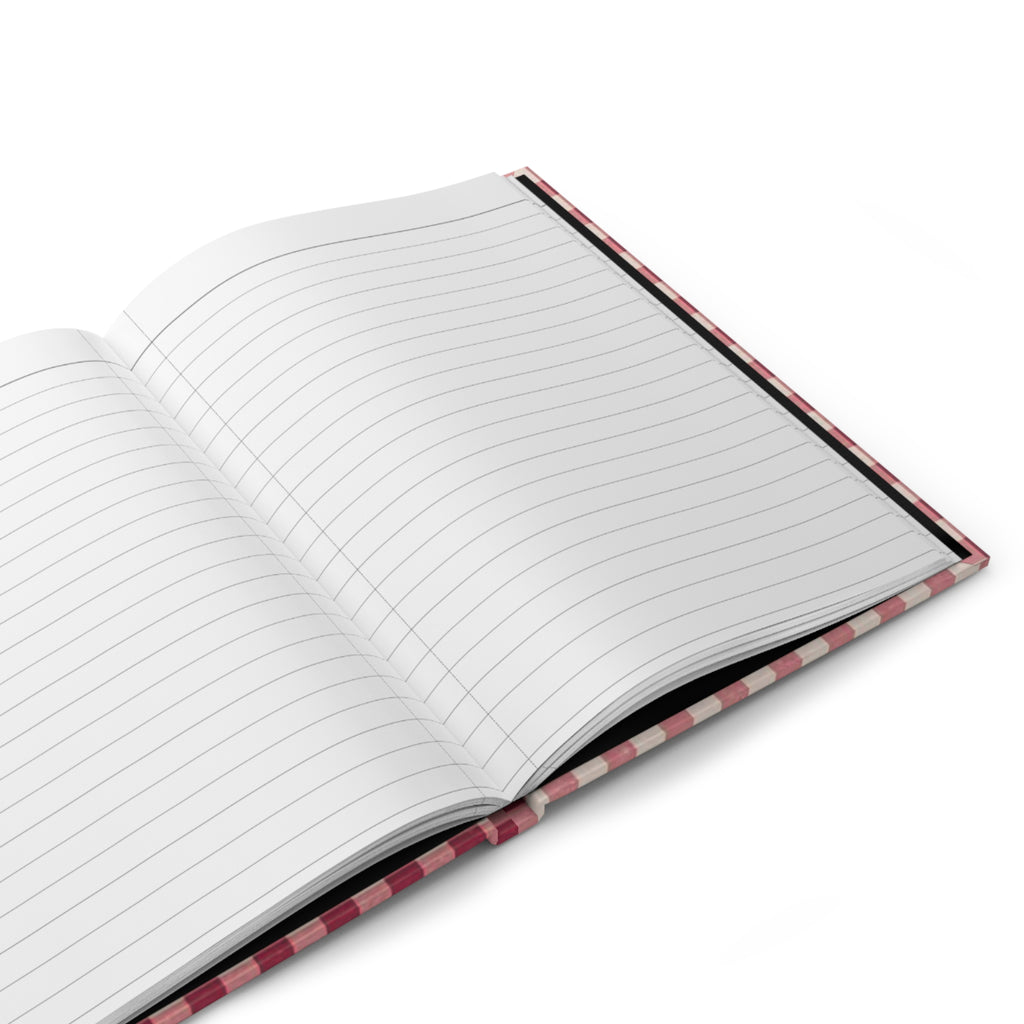 Plaid Hardcover Journal — Red Gingham Notebook for Fall, Rustic Farmhouse Writing Journal