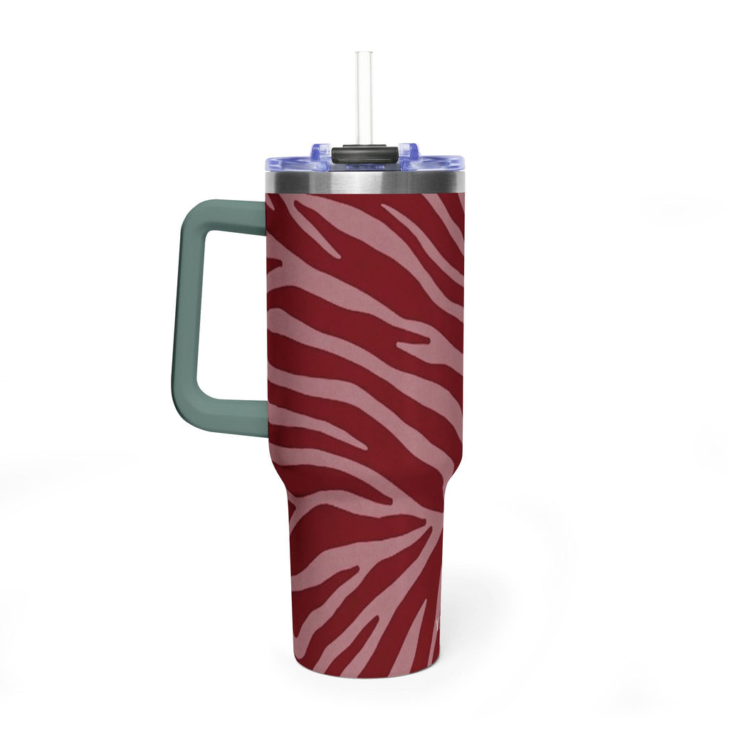 40oz Red Zebra Print Tumbler - Vacuum Insulated Travel Cup