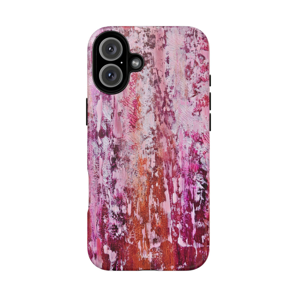 Pink Abstract Art Tough Phone Case — Protective Artistic Phone Cover