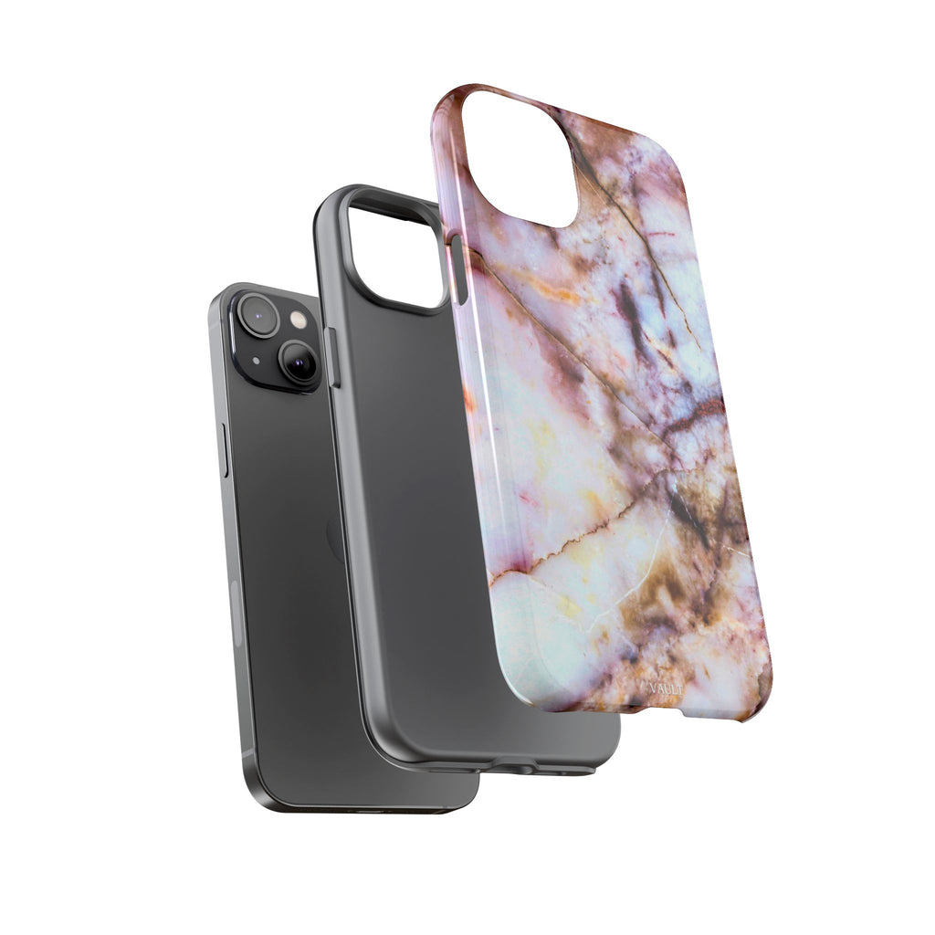 Marble Vein Tough Phone Case — Pink Quartz Protective Cover