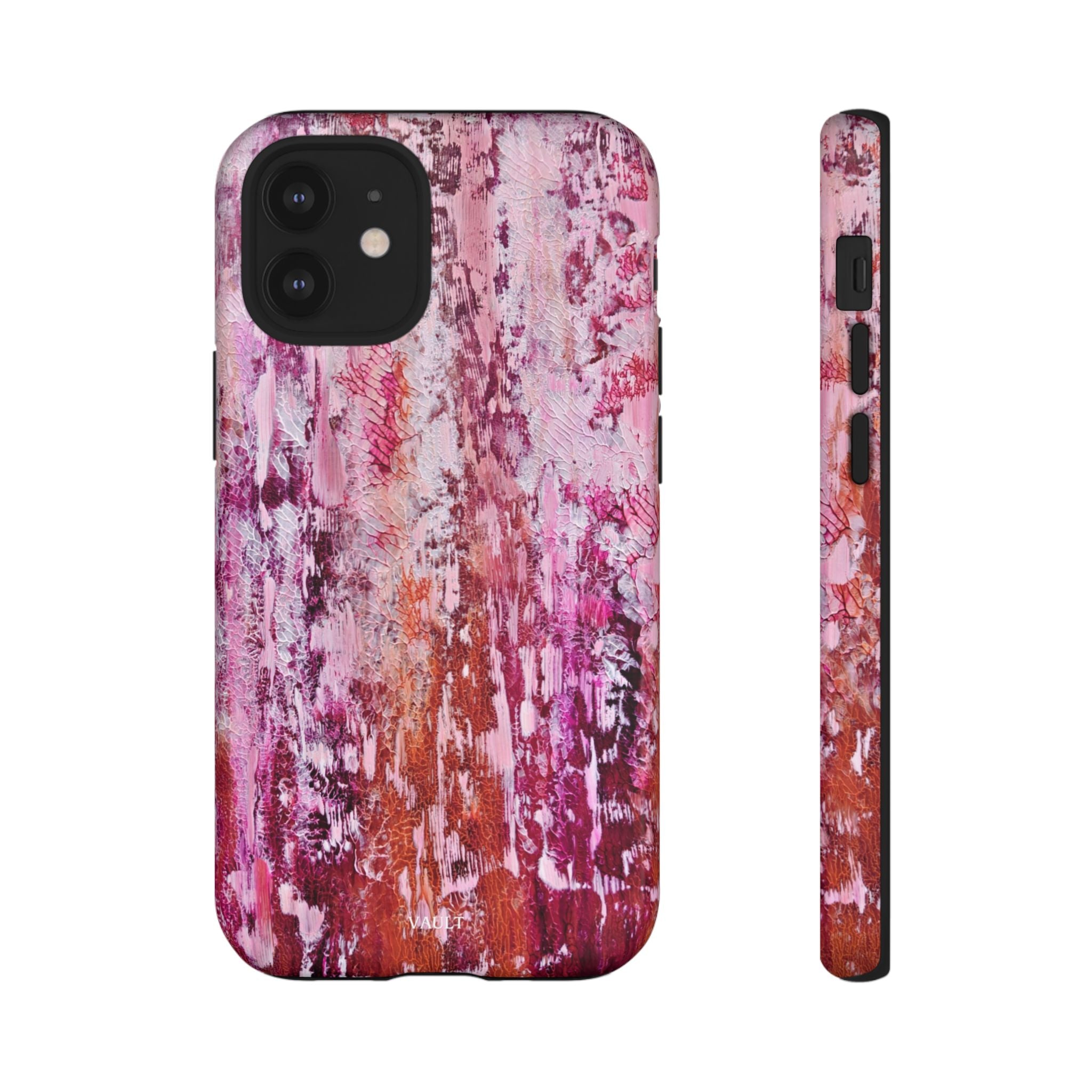 Pink Abstract Art Tough Phone Case — Protective Artistic Phone Cover