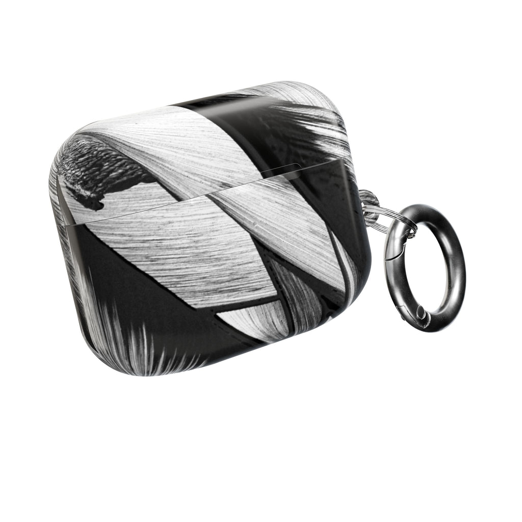 AirPod Case — Monochrome Tropical Leaf Protective Cover