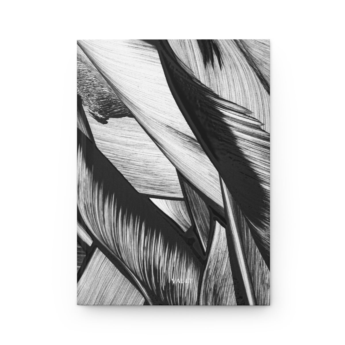 Monochrome Tropical Leaves Hardcover Journal