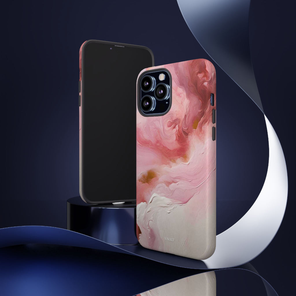 Pink Marble Tough Phone Case — Protective Artistic Phone Cover