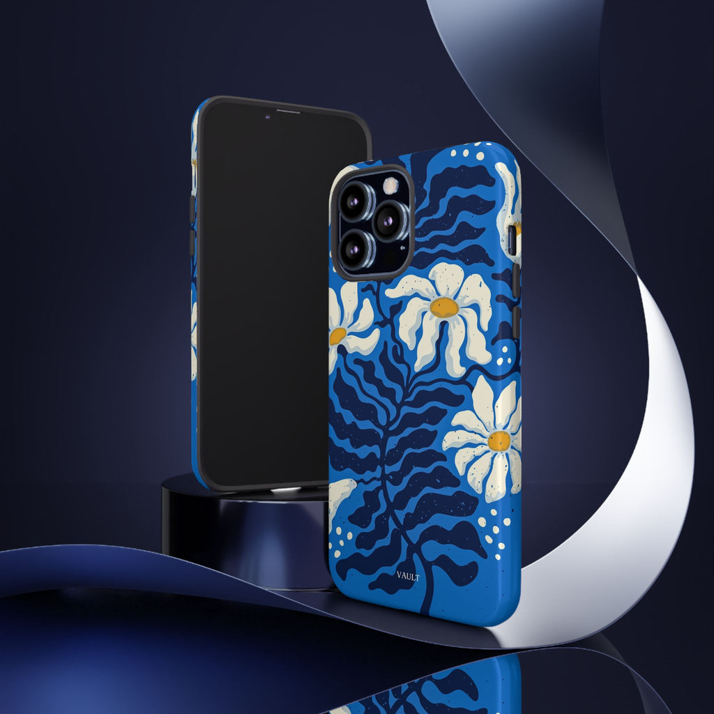 Blue Daisy Tough Phone Case — Floral Protective Phone Cover