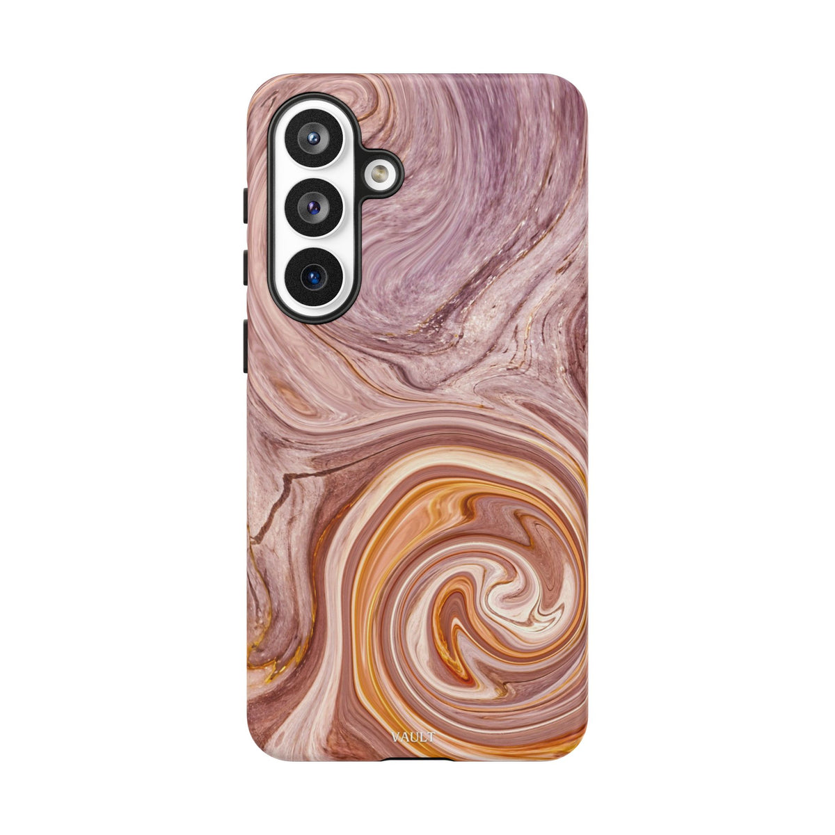 Marble Swirl Phone Case — Pink & Gold Abstract Tough Case