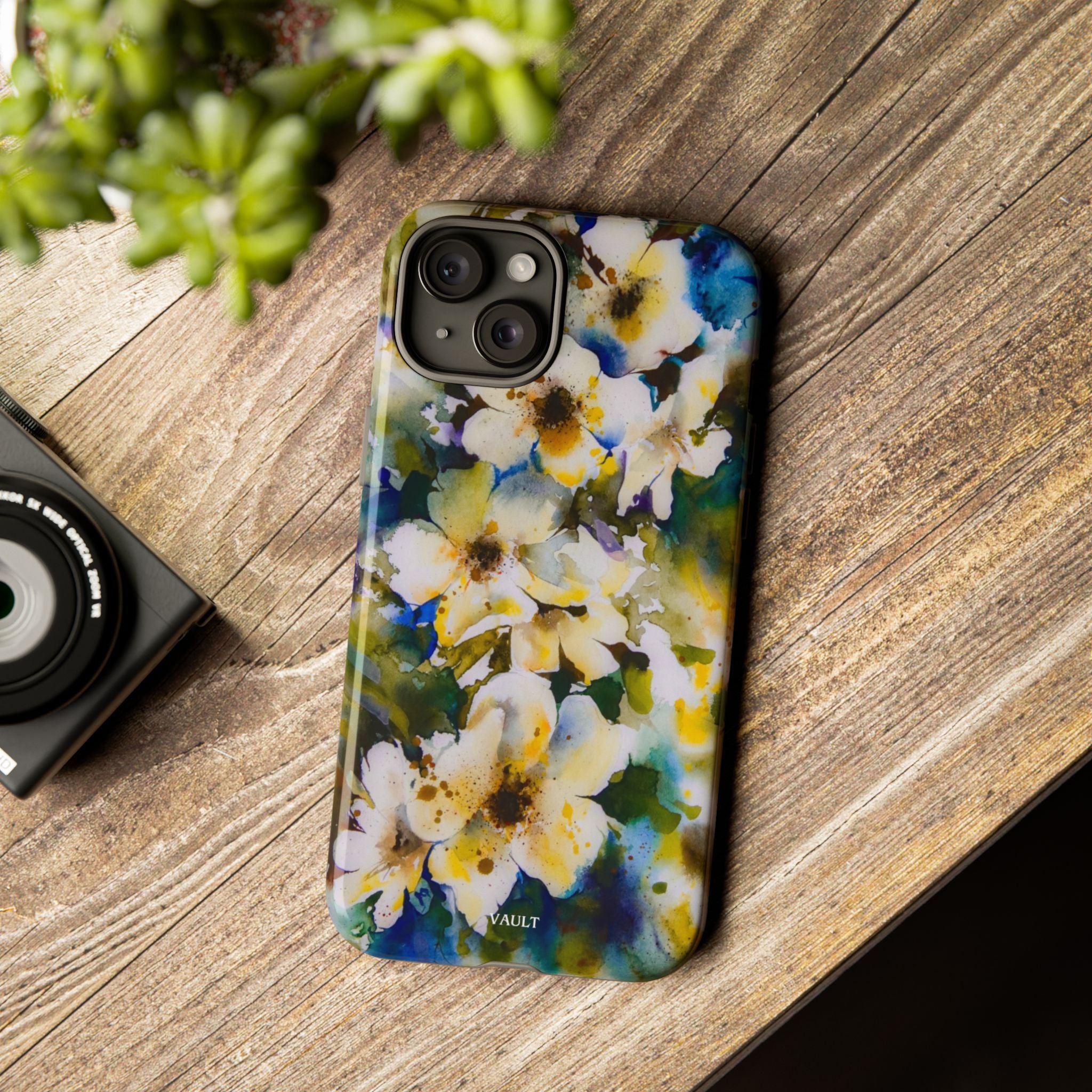 Floral Watercolor Tough Case – Yellow White Blossom Phone Cover