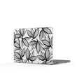 Clear MacBook Case — Monochrome Hand-Drawn Leaf Pattern