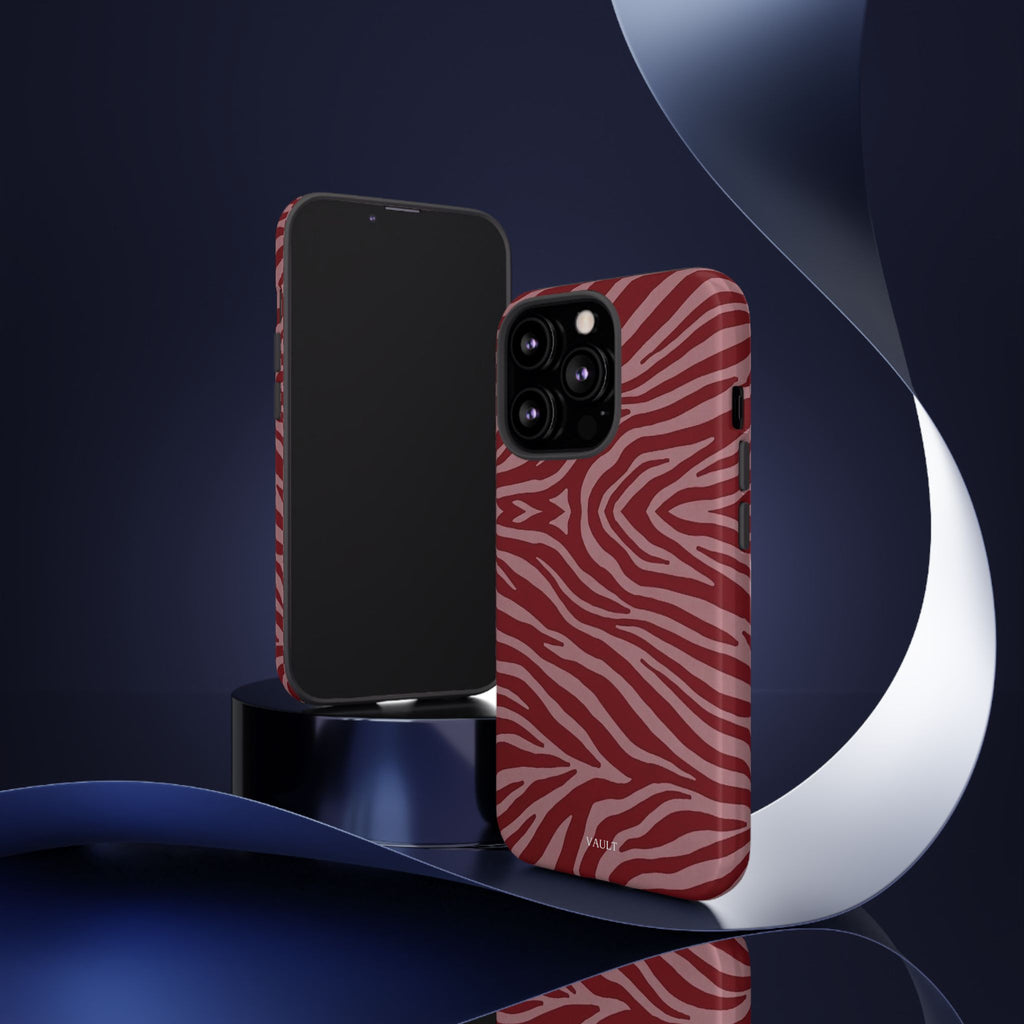 Red Zebra Print Tough Phone Case