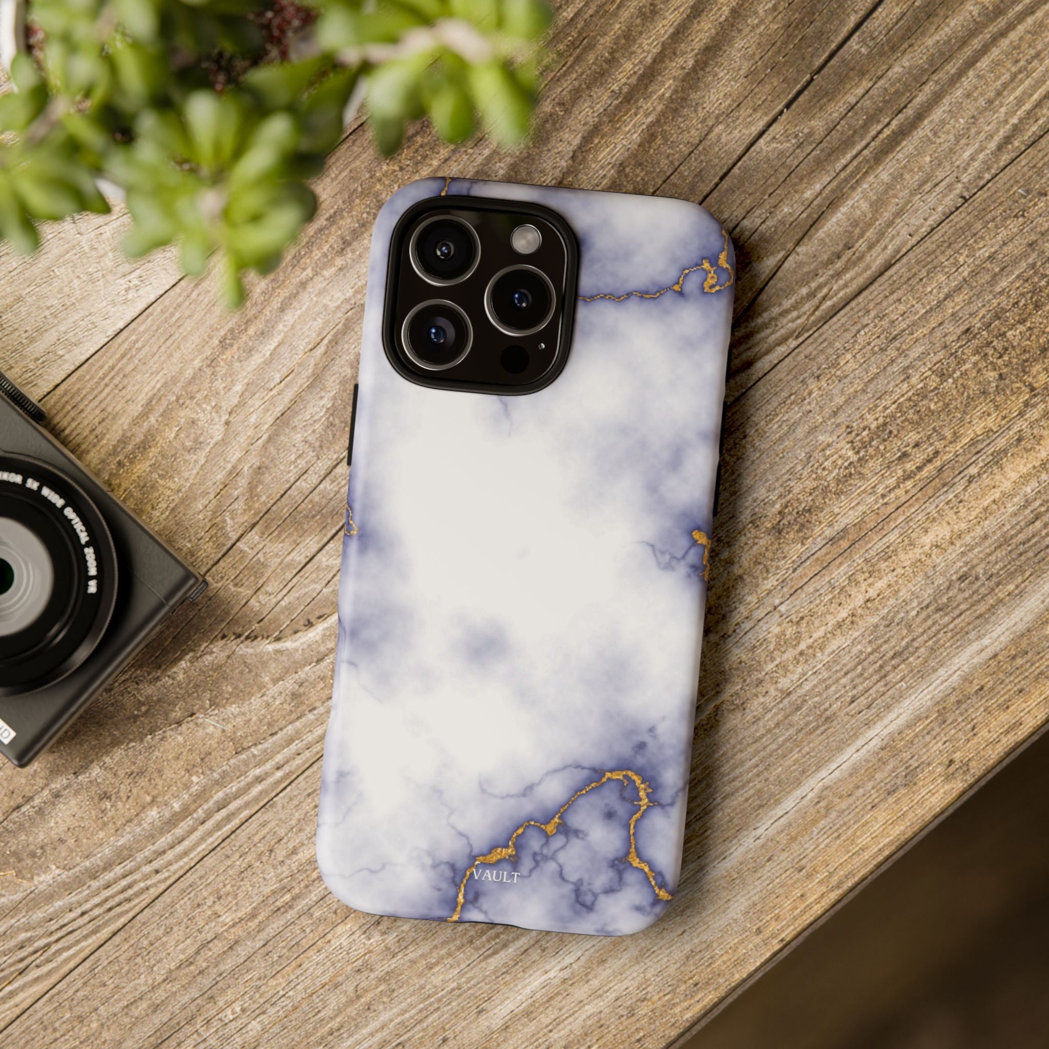 Purple Marble Tough Phone Case with Gold Veins