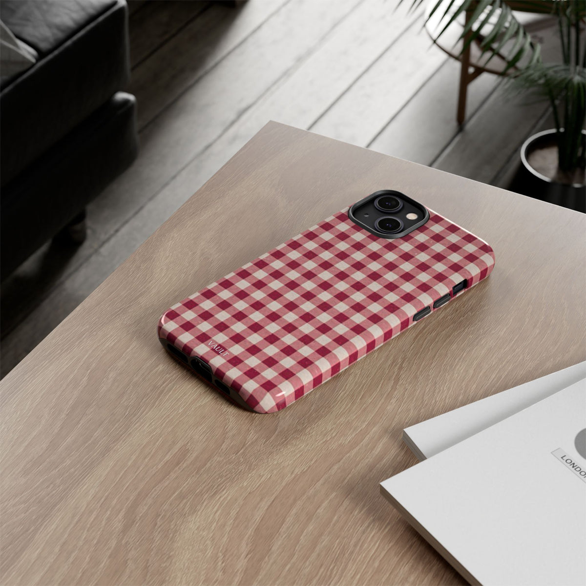 Gingham Phone Case — Red Plaid Tough Case