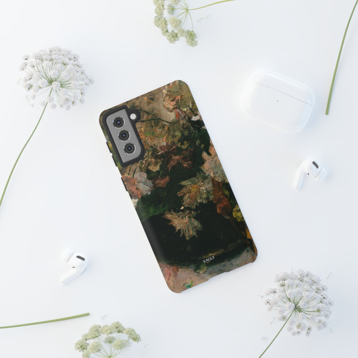 Floral Painterly Tough Phone Case — Vintage Autumn Leaves Phone Cover