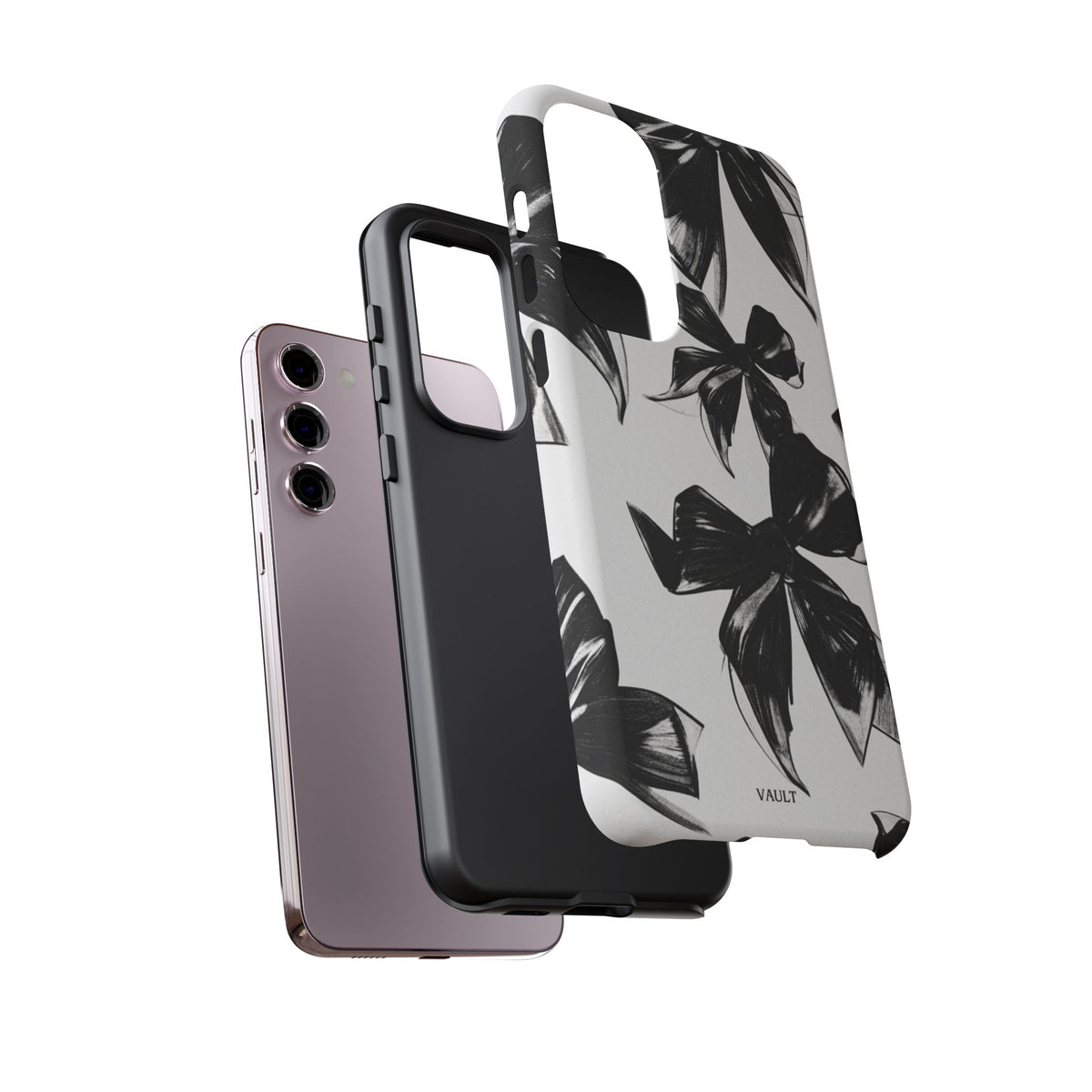 Floral Brushstroke Phone Case — Black & White Botanical Tough Case