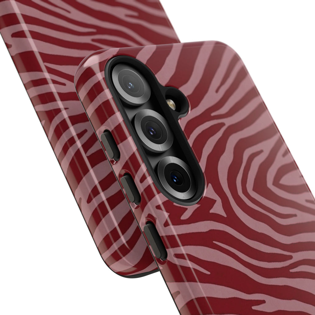 Red Zebra Print Tough Phone Case