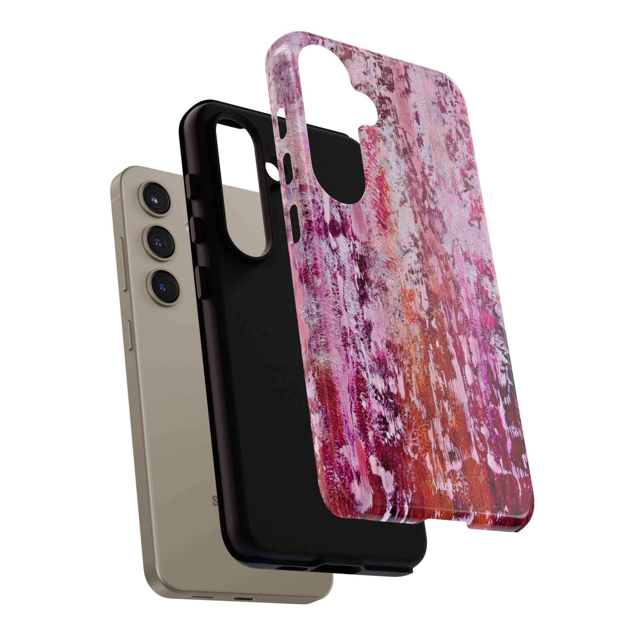 Pink Abstract Art Tough Phone Case — Protective Artistic Phone Cover