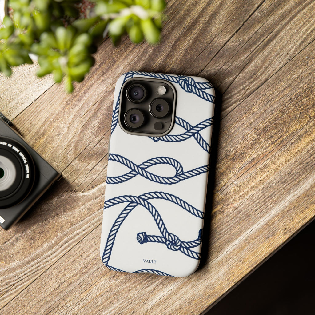 Nautical Rope Tough Case — Protective Phone Cover with Navy Knot Design