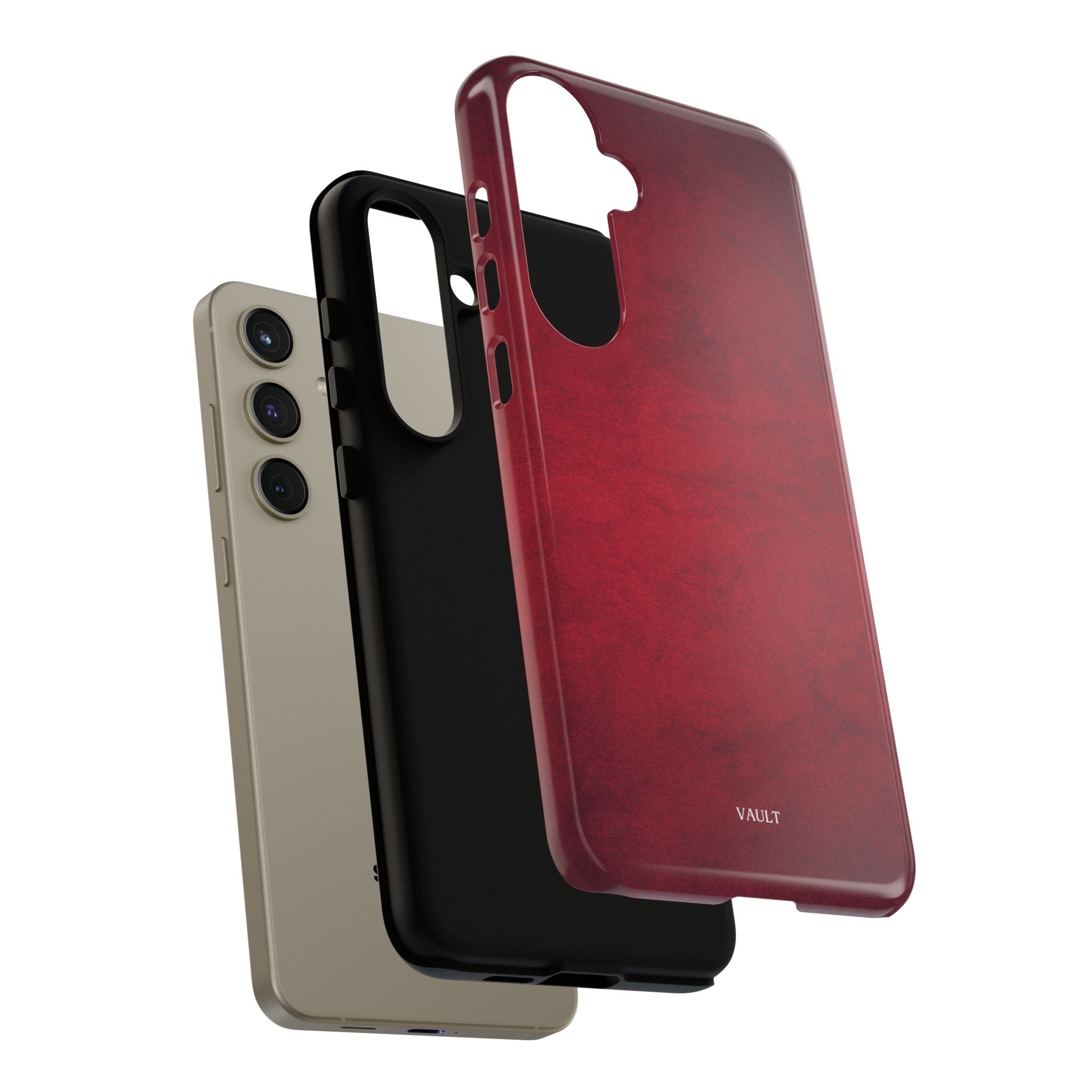 Red Leather Texture Phone Case Impact-Resistant Case
