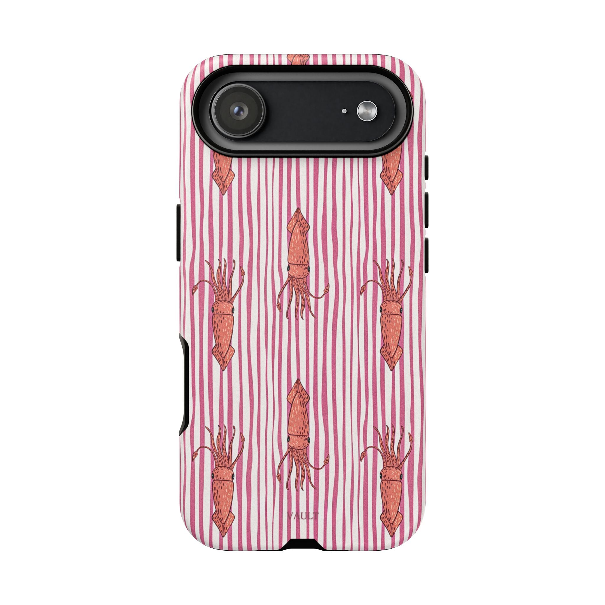 Squid Stripe Phone Case — Pink Nautical Sea Creature Pattern