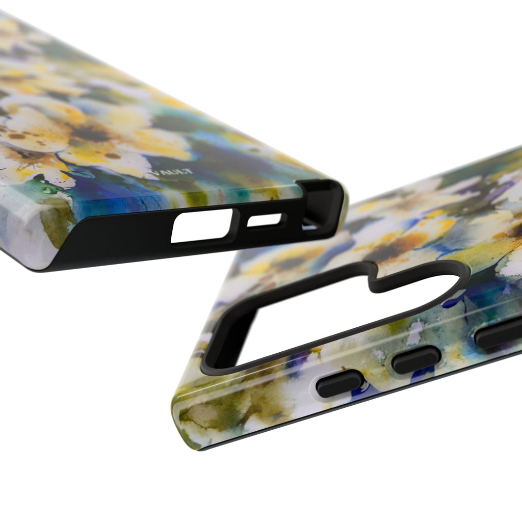 Floral Watercolor Tough Case – Yellow White Blossom Phone Cover