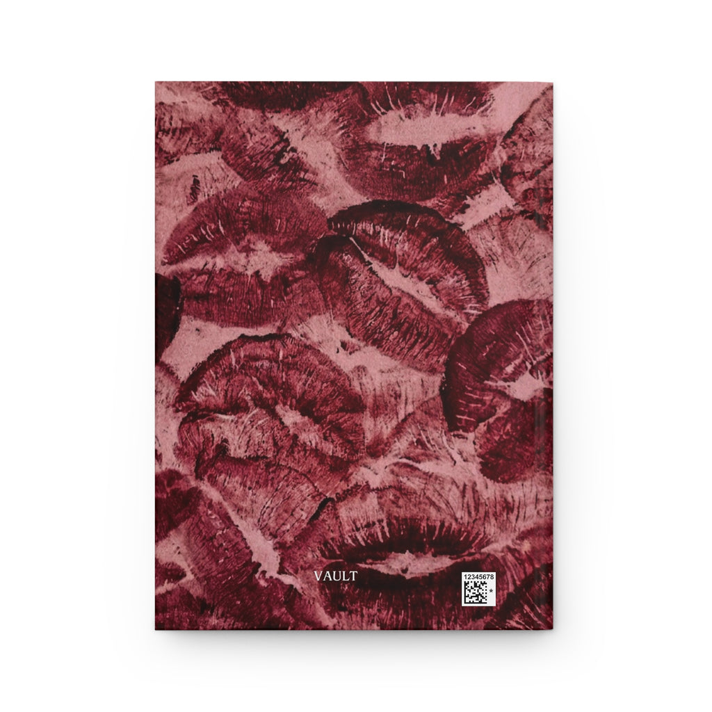Hardcover Journal — Vintage Red Lipstick Kiss Pattern Notebook
