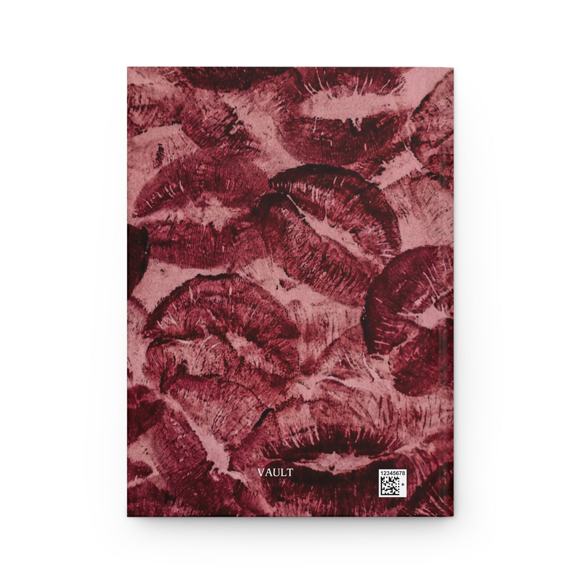 Hardcover Journal — Vintage Red Lipstick Kiss Pattern Notebook