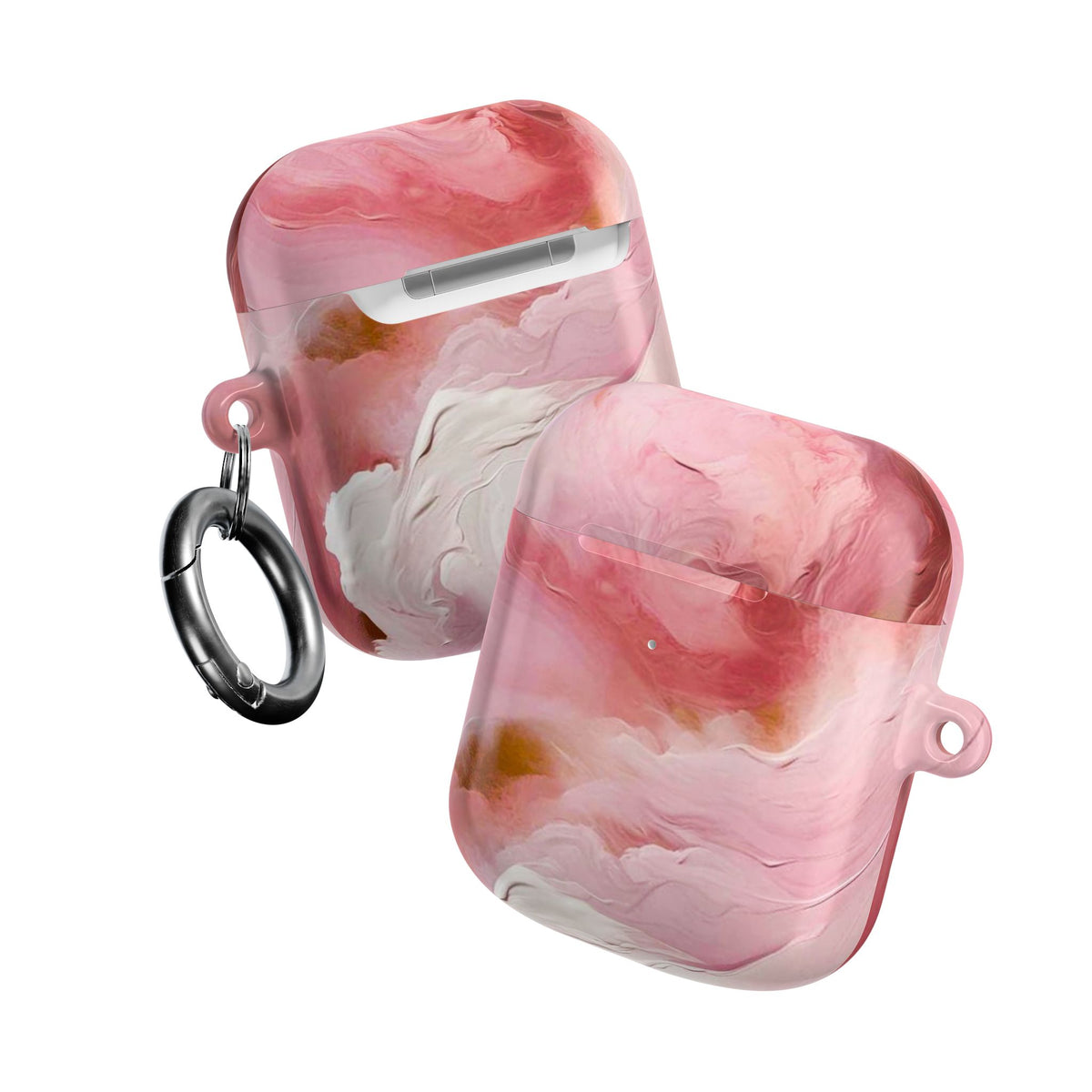 Pink Marble AirPod Case – Swirl Pattern Protective Cover