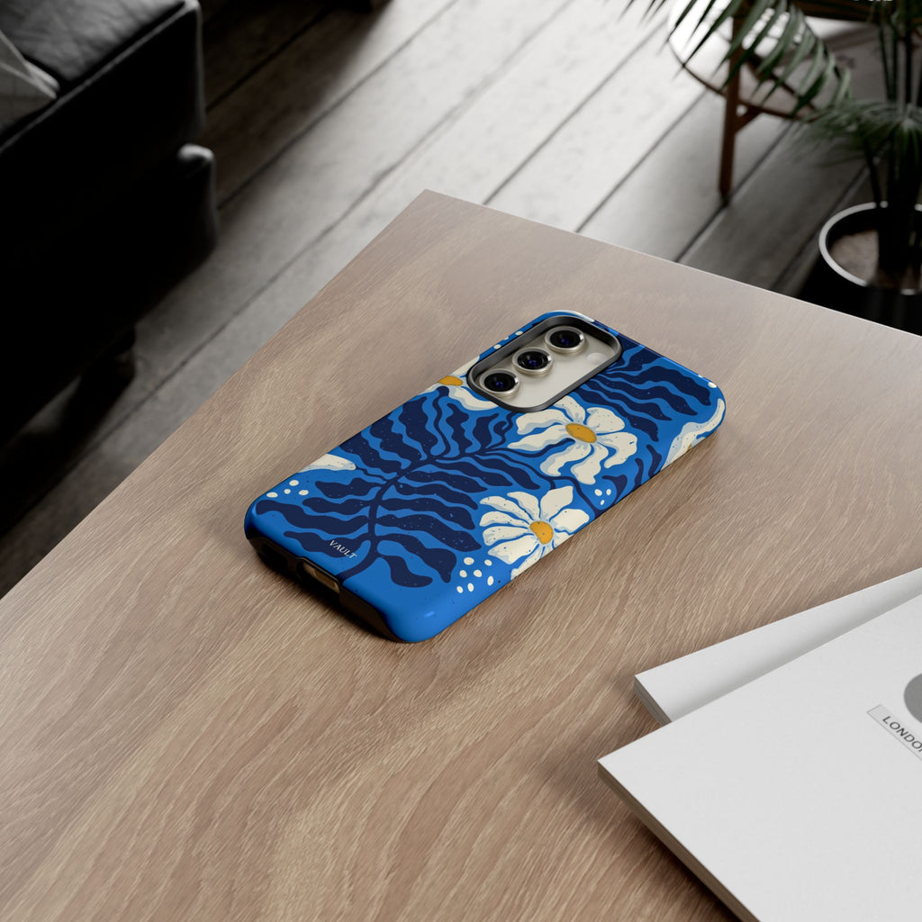 Blue Daisy Tough Phone Case — Floral Protective Phone Cover