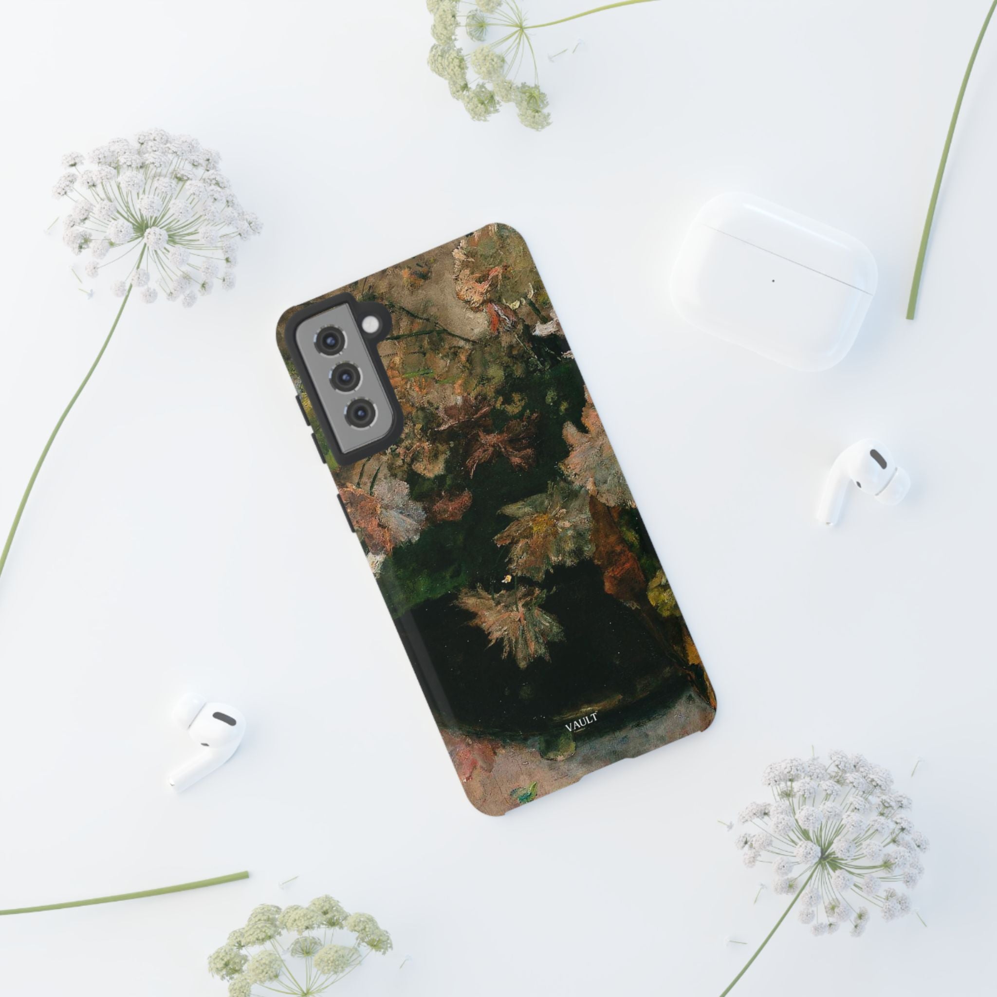 Floral Painterly Tough Phone Case — Vintage Autumn Leaves Phone Cover