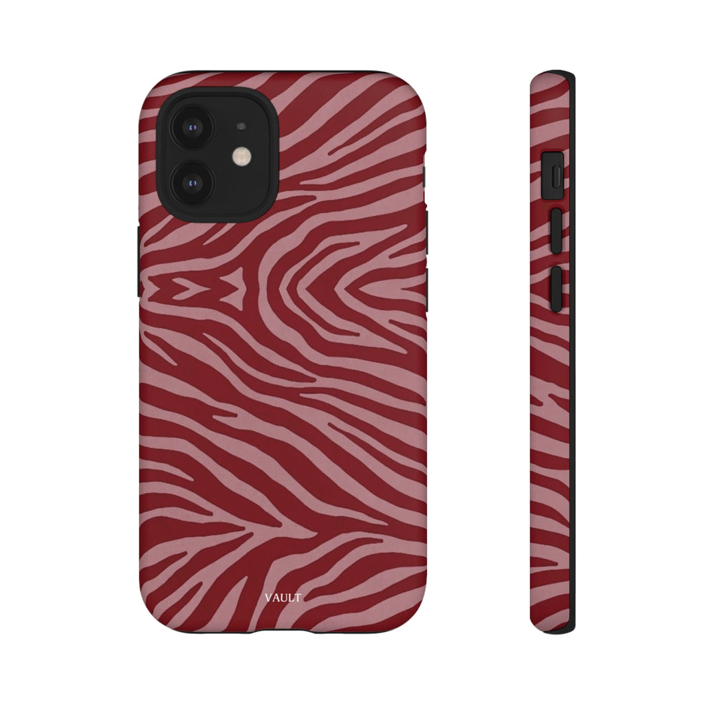 Red Zebra Print Tough Phone Case