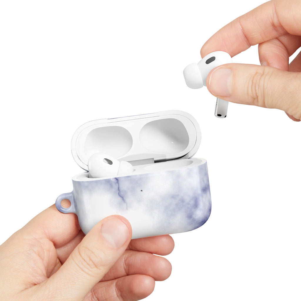 Marble Purple AirPod Case with Gold Veining — Elegant Protective Cover
