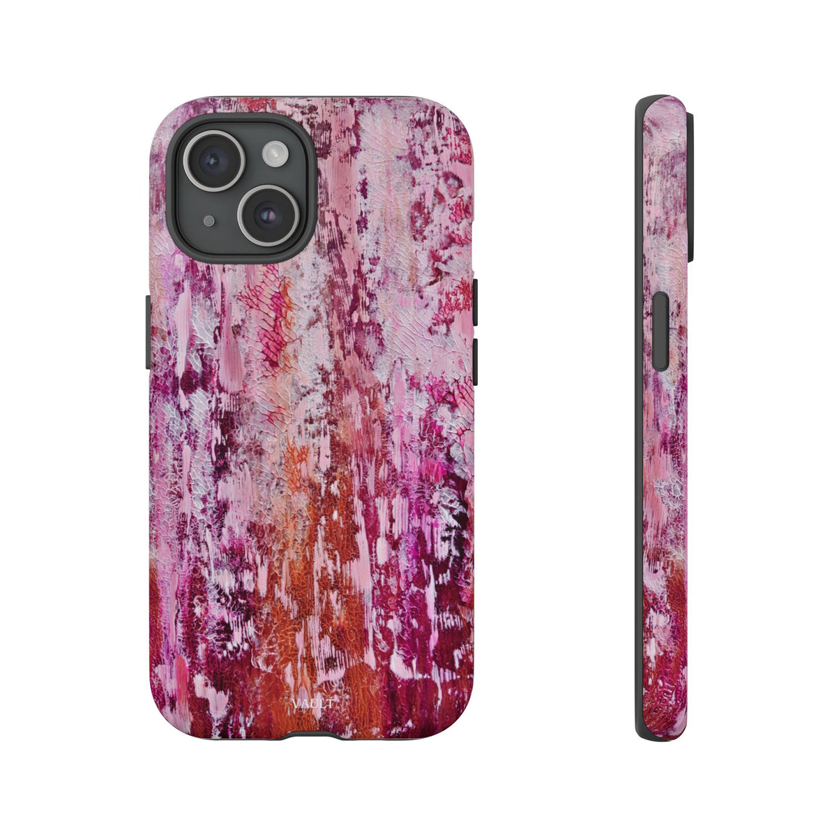 Pink Abstract Art Tough Phone Case — Protective Artistic Phone Cover
