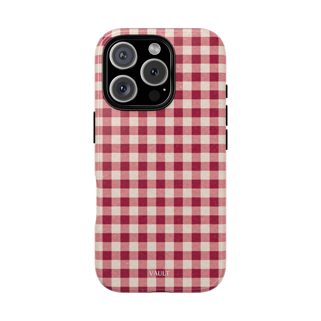 Gingham Phone Case — Red Plaid Tough Case