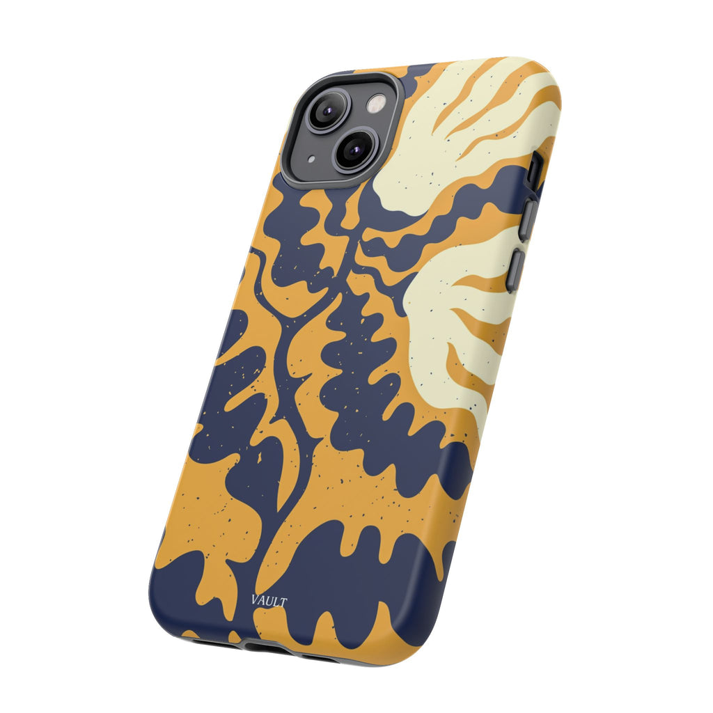 Bold Abstract Floral Phone Case (Navy & Mustard)