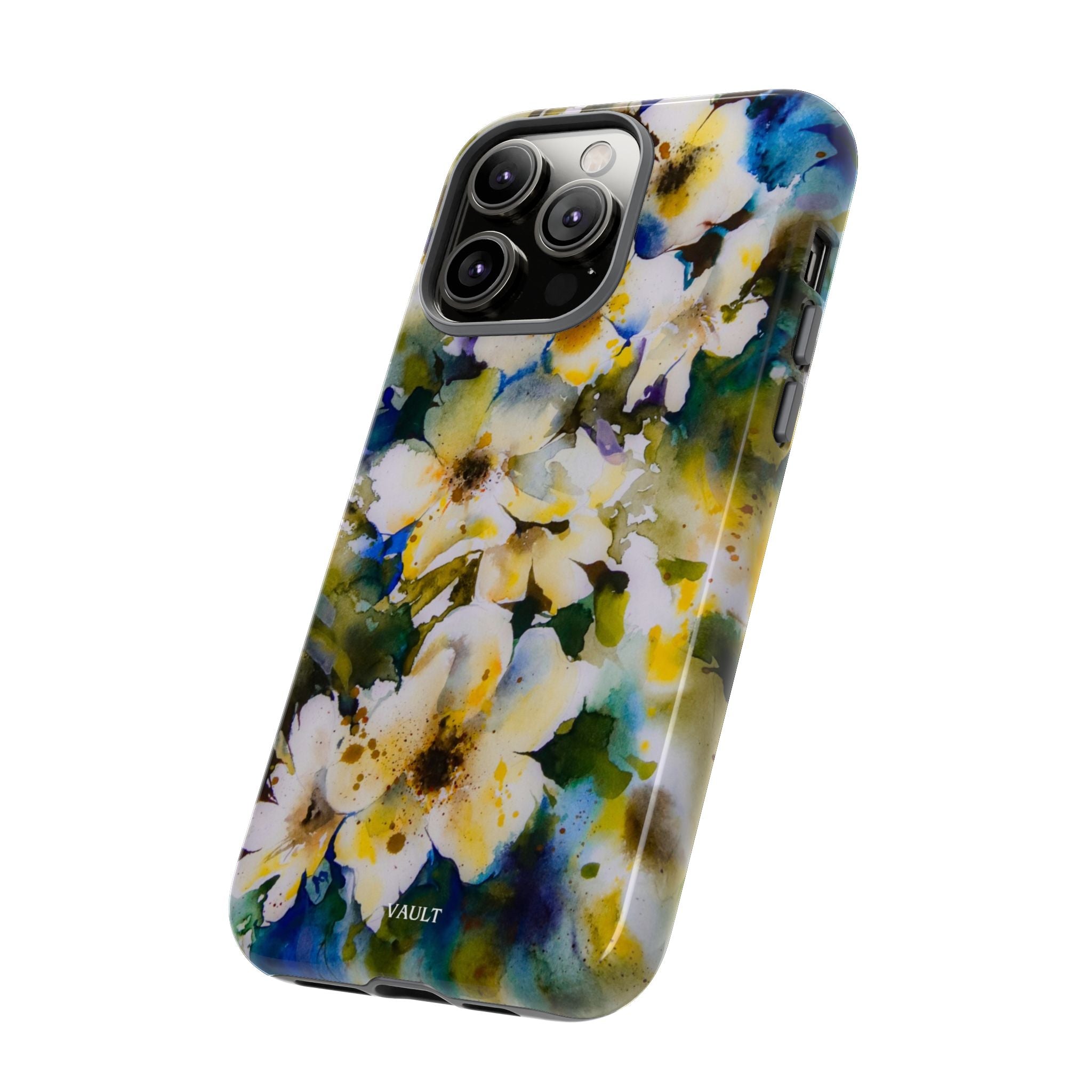 Floral Watercolor Tough Case – Yellow White Blossom Phone Cover