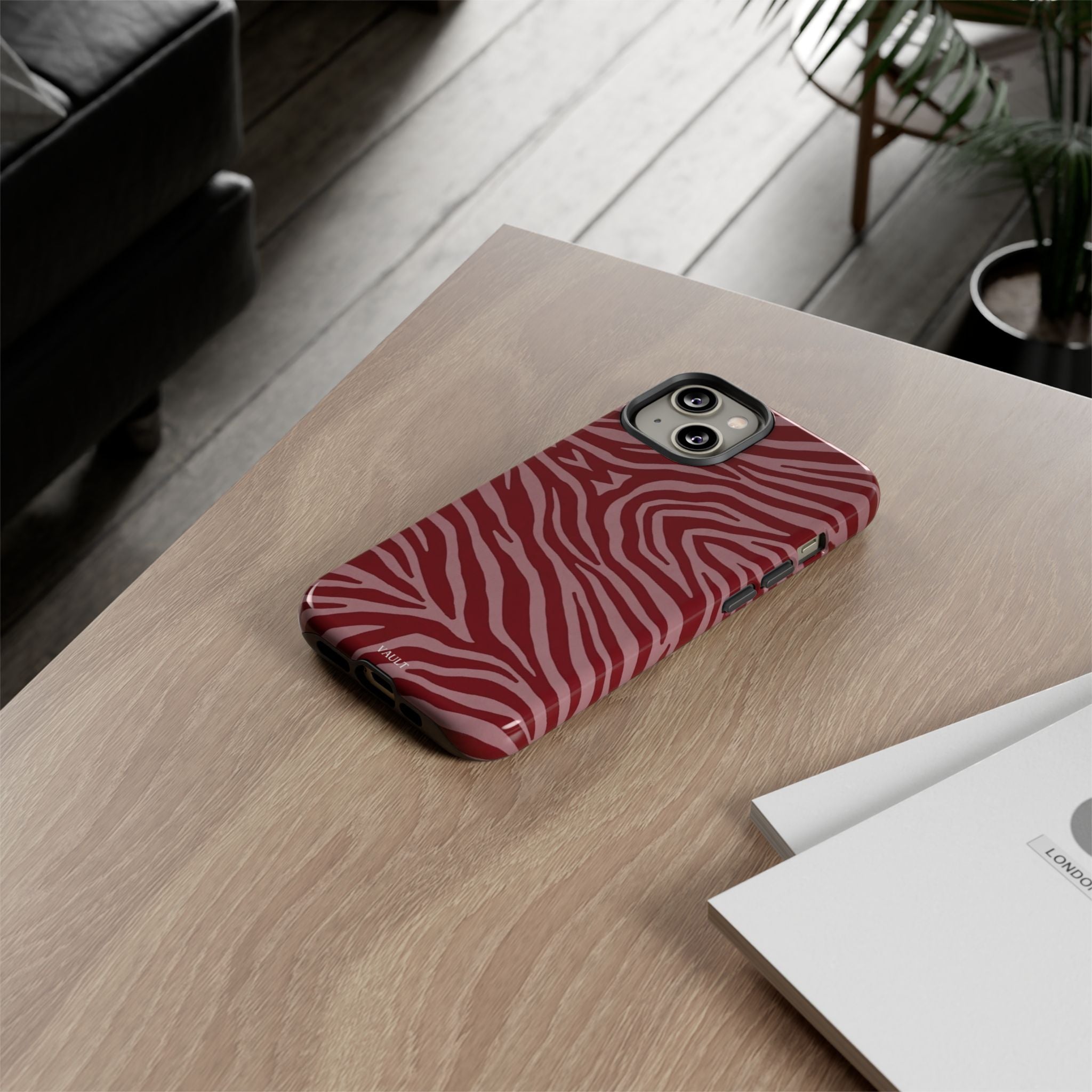 Red Zebra Print Tough Phone Case