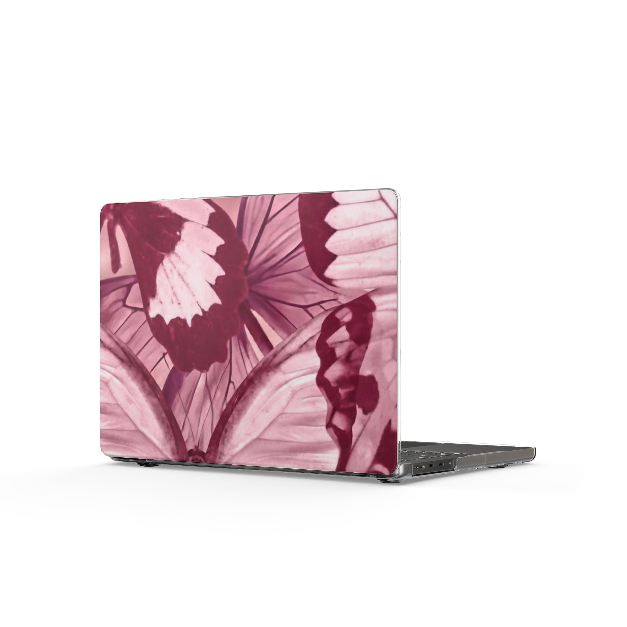 Pink Botanical Butterfly MacBook Case — Floral Laptop Cover
