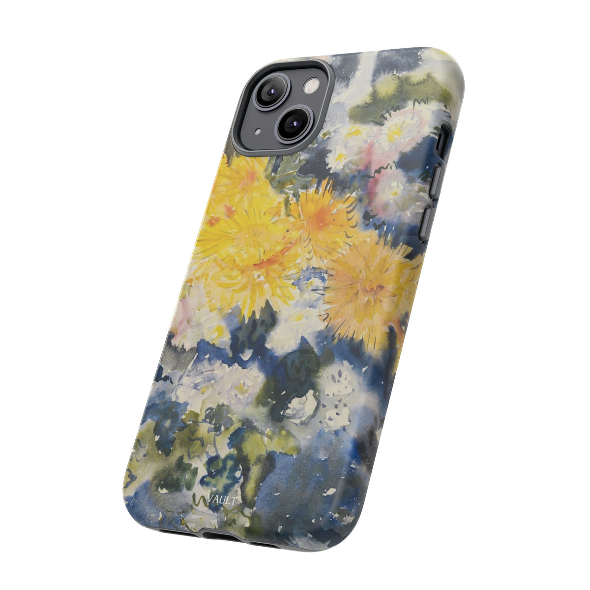 Floral Watercolor Phone Case – Yellow Chrysanthemums Design