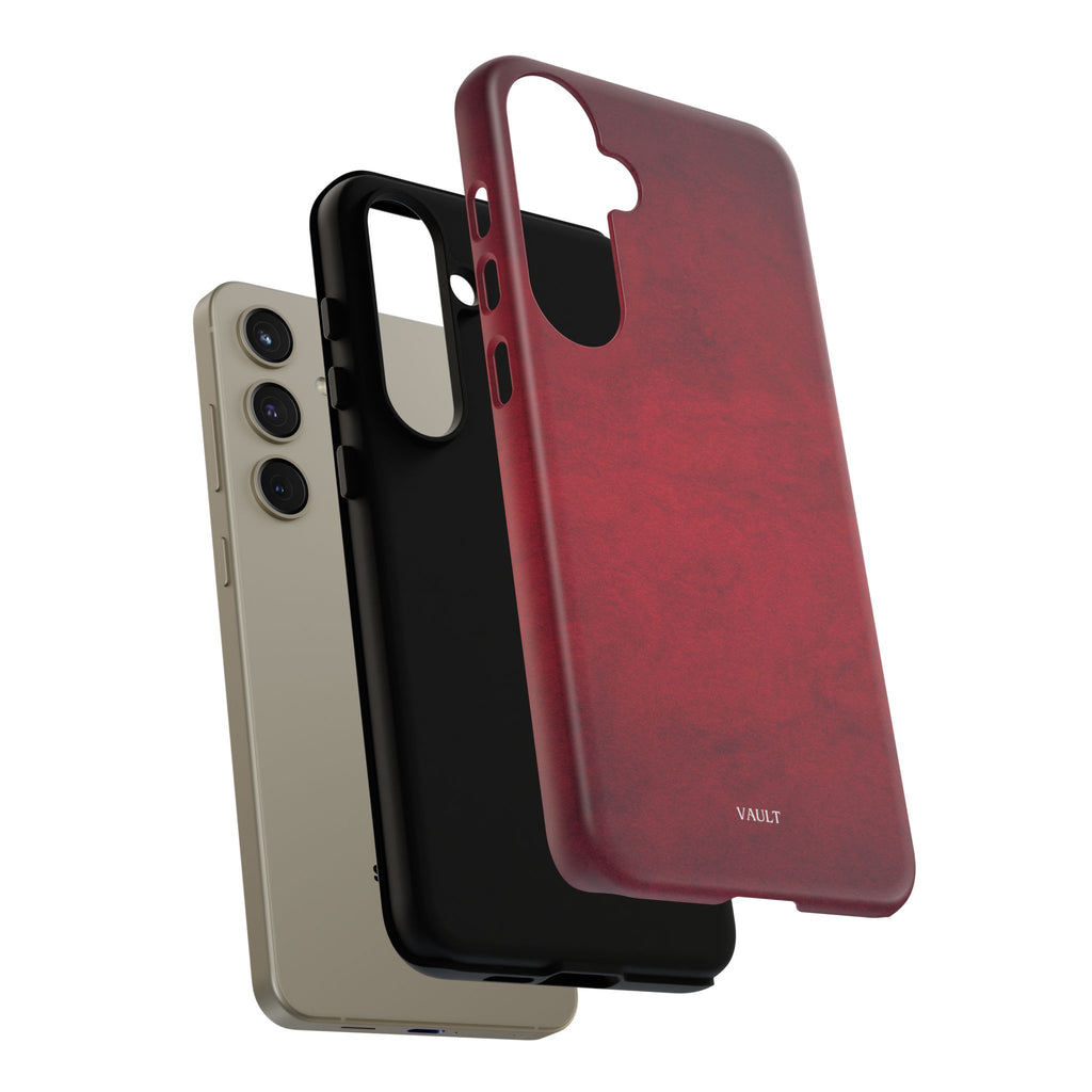 Red Leather Texture Phone Case Impact-Resistant Case