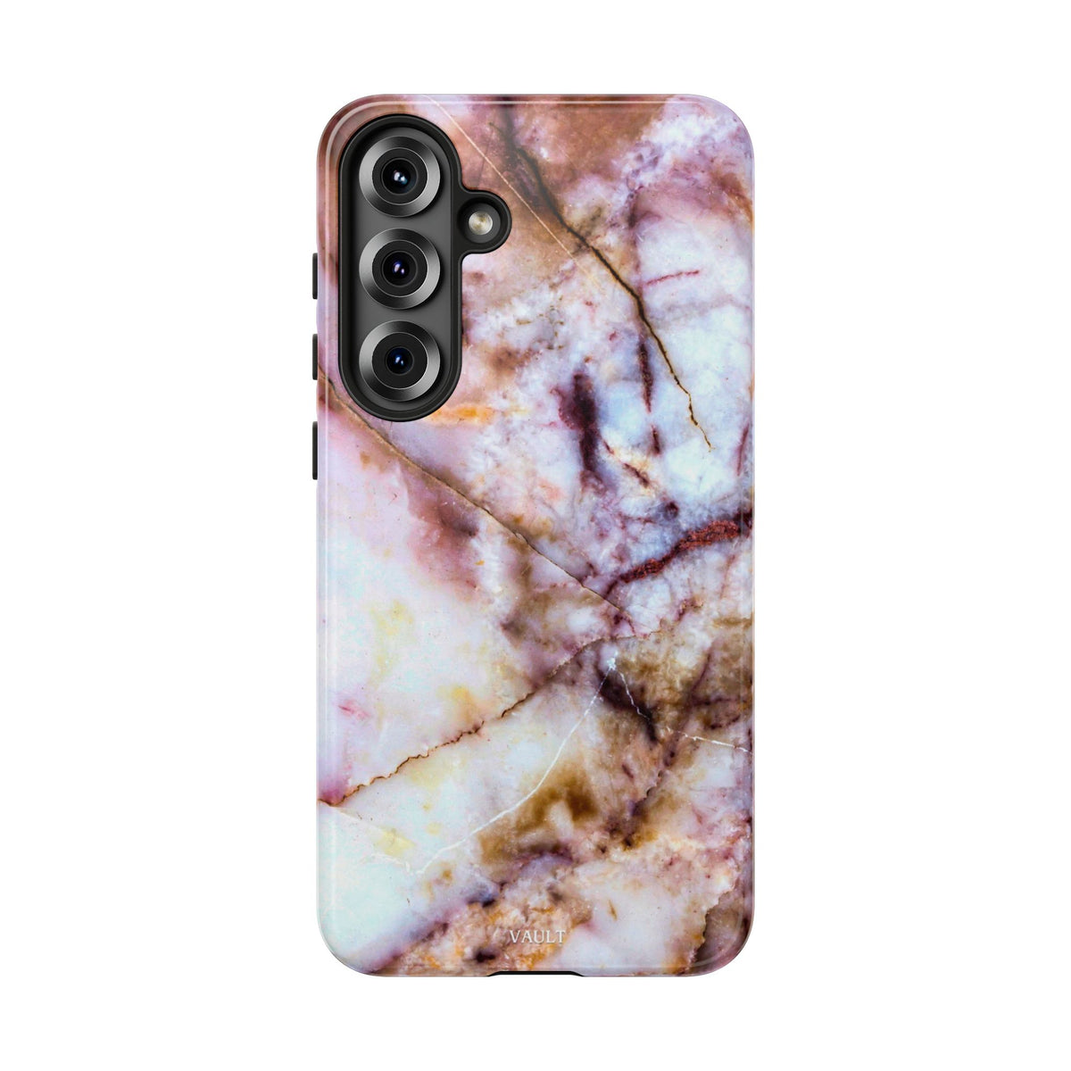 Marble Vein Tough Phone Case — Pink Quartz Protective Cover