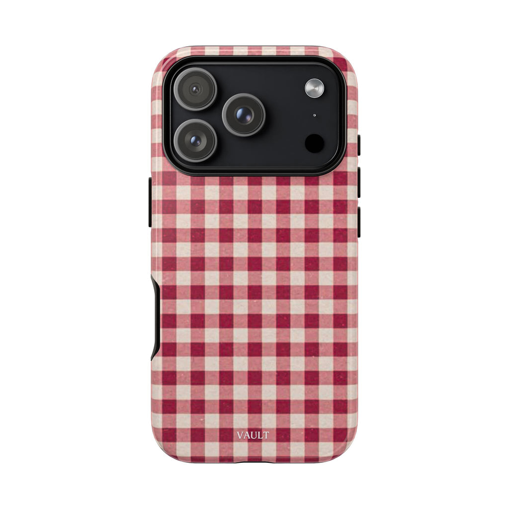 Gingham Phone Case — Red Plaid Tough Case
